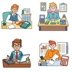 卡通风格会计师组图