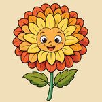 卡通风格菊花