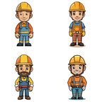 卡通风格建筑工人组图