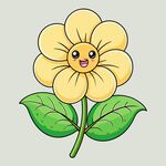 卡通风格报春花