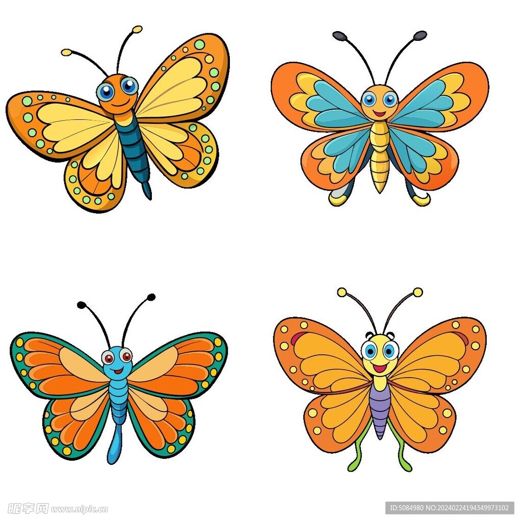 卡通风格蝴蝶组图