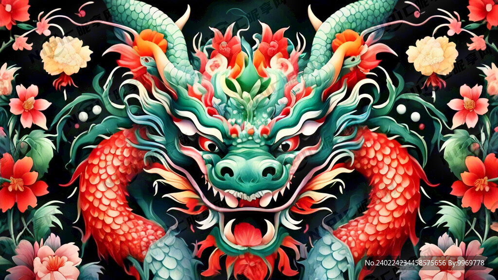 龙 插画 中国风 东方元素