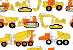 卡通手绘工程车交通工具元素图片