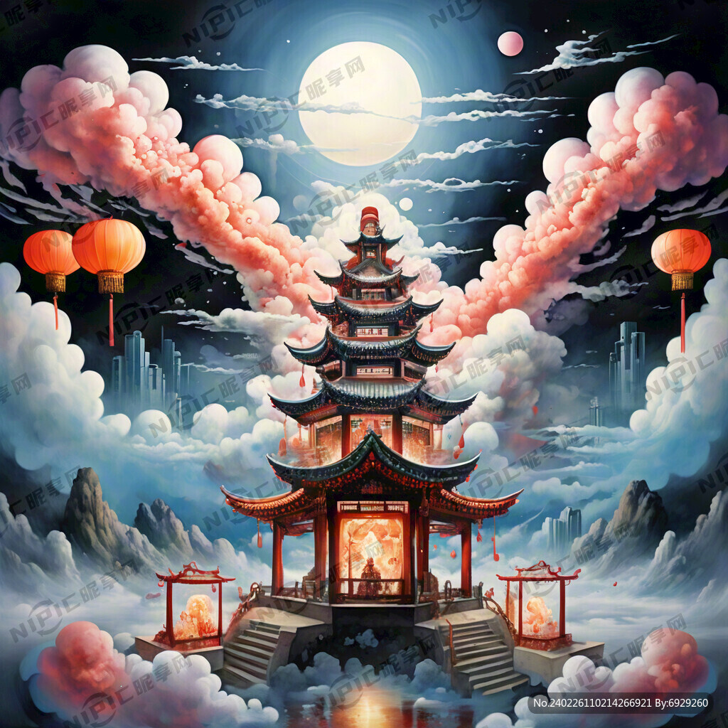元宵节 花灯上楼台 云涌百业兴