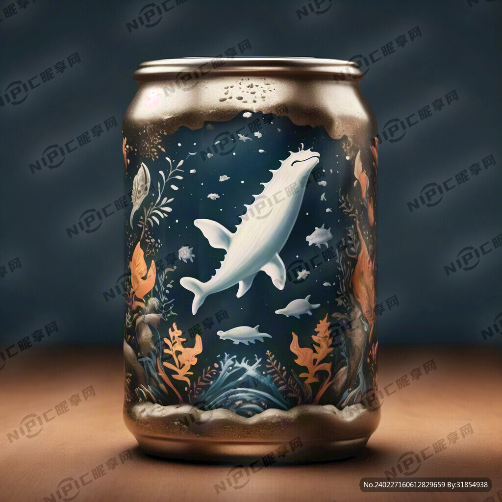 易拉罐啤酒包装 时尚 有鲸鱼