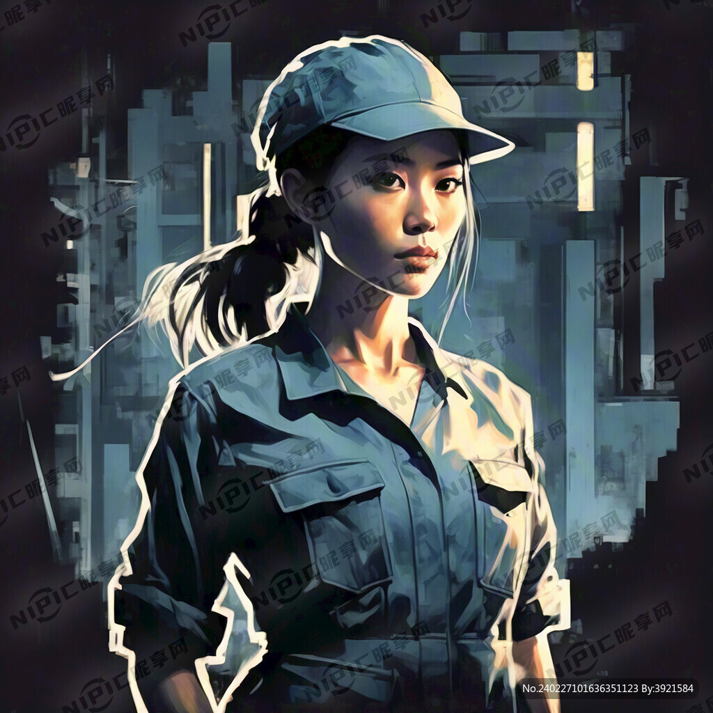 剪影 女工人 无背景