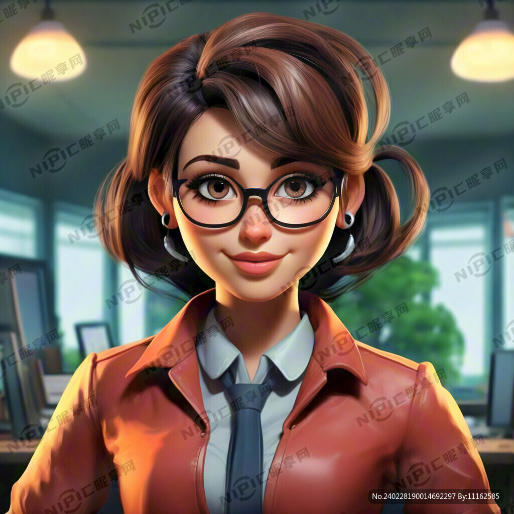 卡通文员女性
