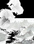 山水墨画