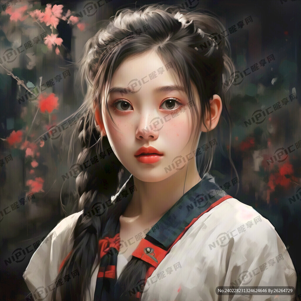 人物 女孩 马尾辫 大眼睛