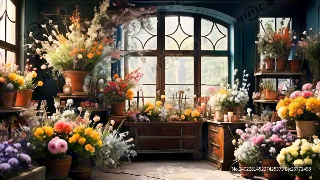 花香诗韵花店 画面重心在两边