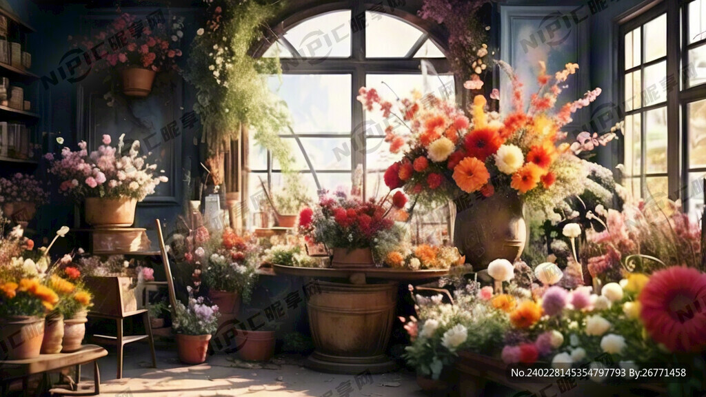 花香诗韵花店 画面重心在两边
