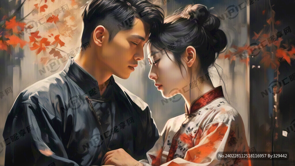 两个情侣相依靠在一起
