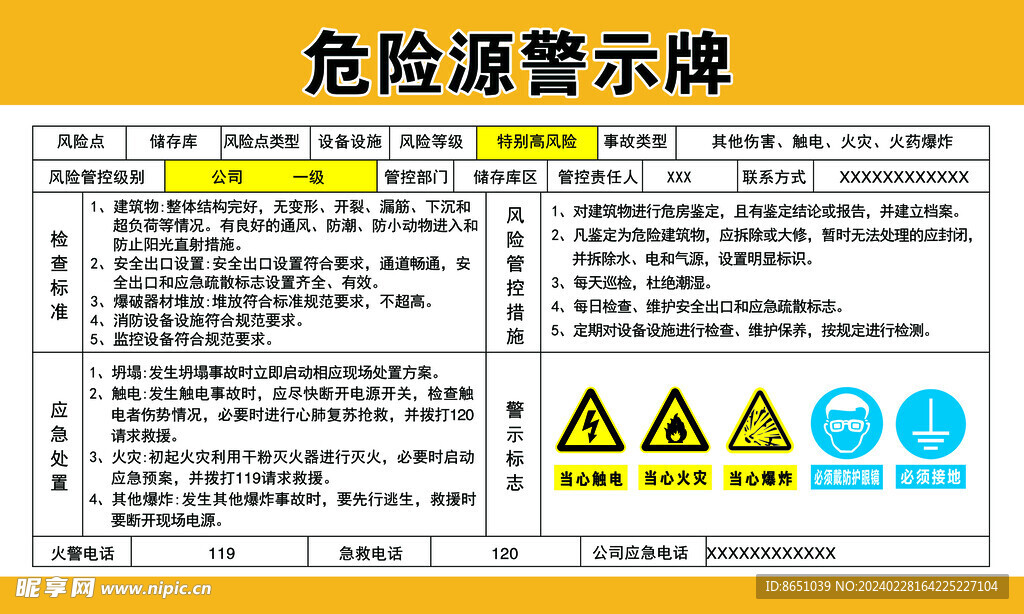 危险源警示牌