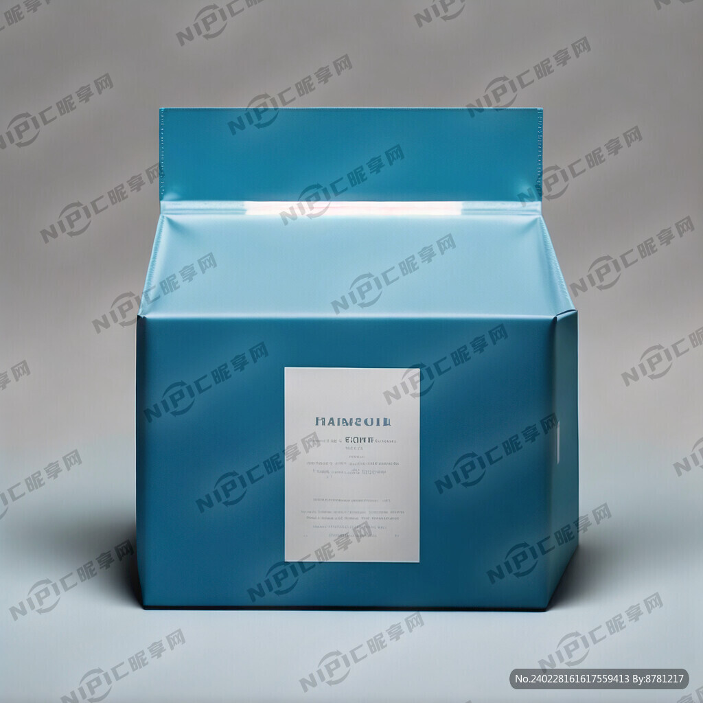 蓝色简洁药品包装盒