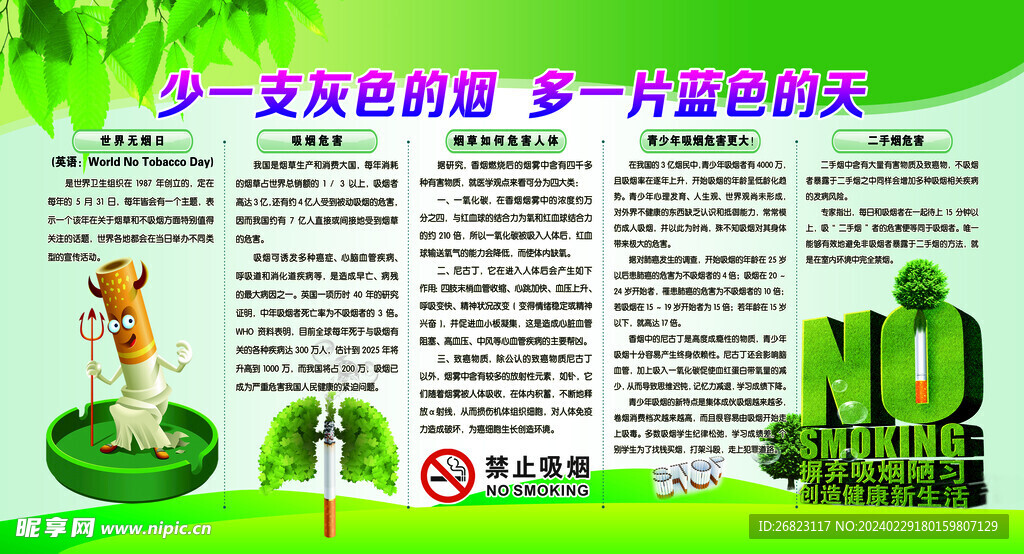 控烟宣传版面