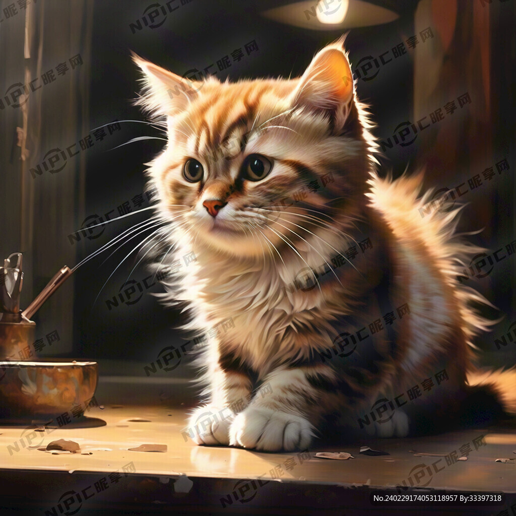 猫扑起来 橘猫 侧面