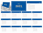 2023兔年蓝色商务台历