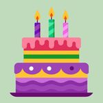 平面生日蛋糕前