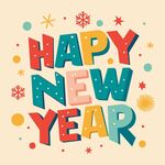 新年快乐 英文艺术字