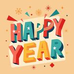 新年快乐 英文艺术字