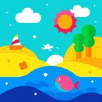 海洋和沙漠插画