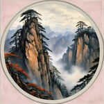 黄山 山水画 远景