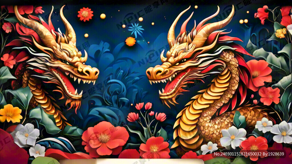 龙年春节贺卡