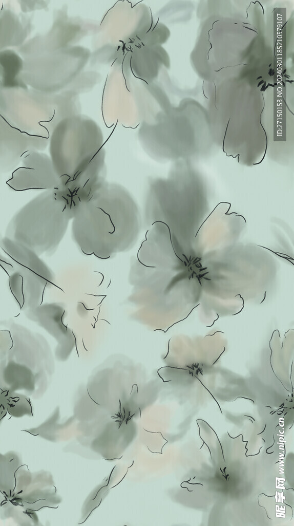 水彩花