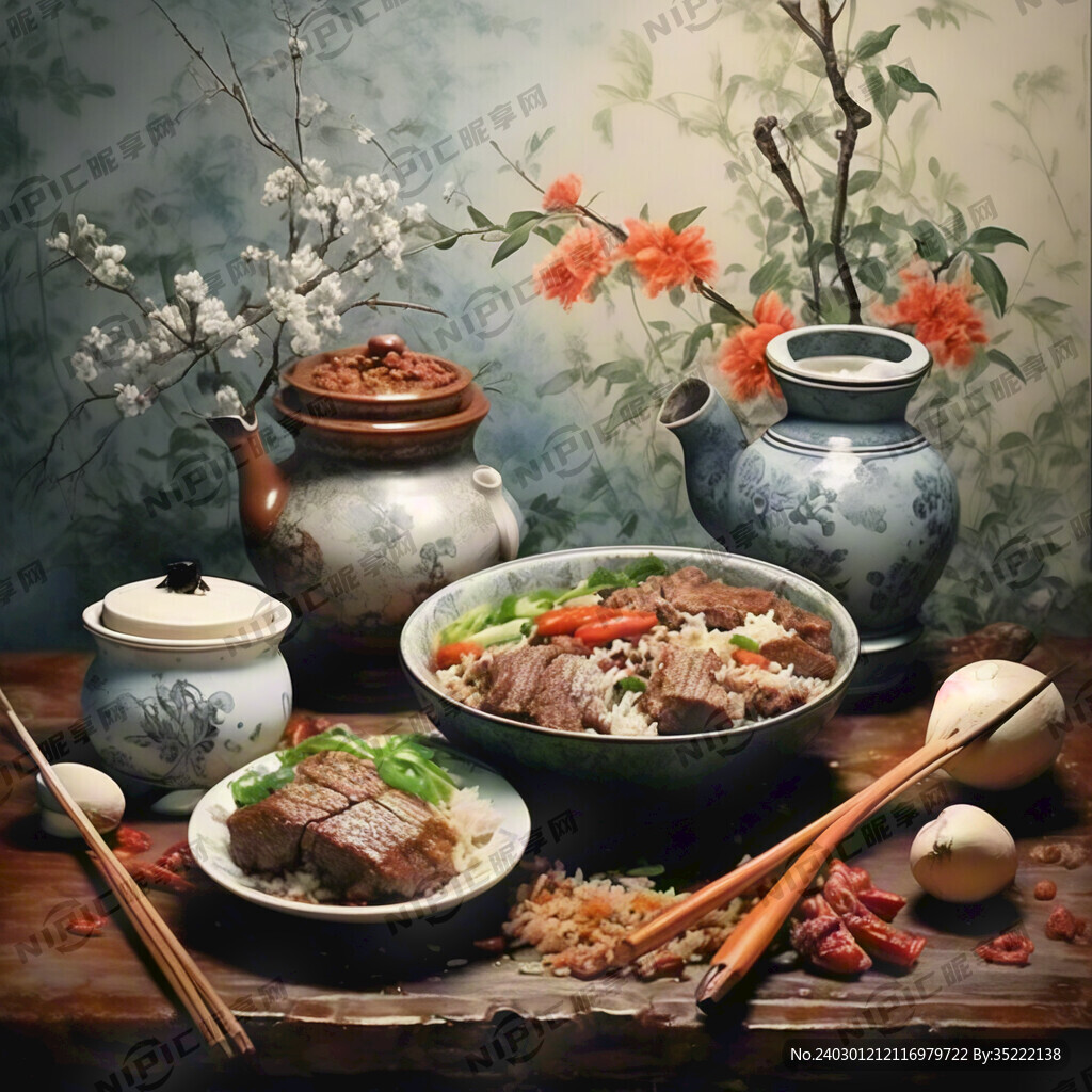 擂椒卤肉饭 真实 中国风