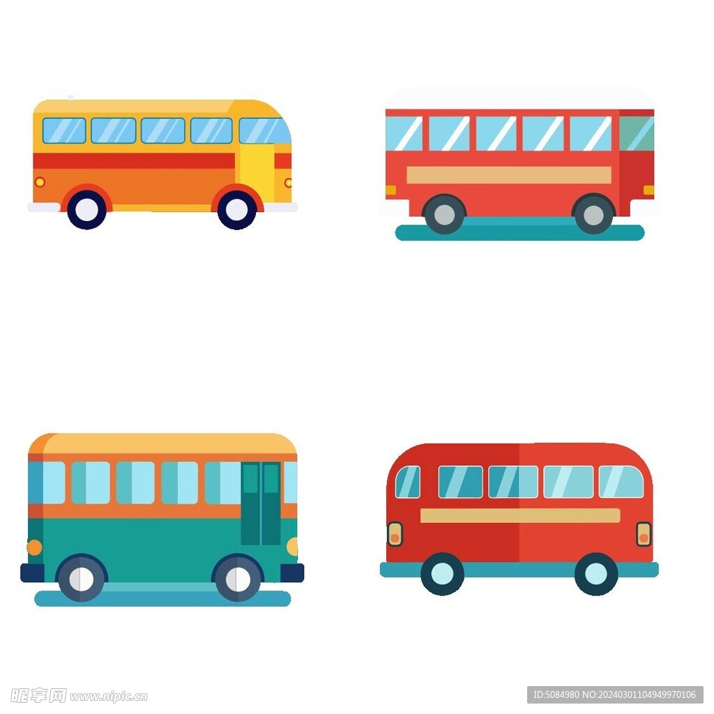 公交车平面插图组图