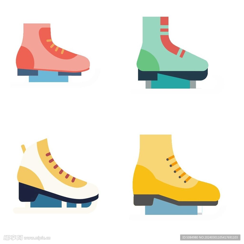 滑冰鞋平面插图组图