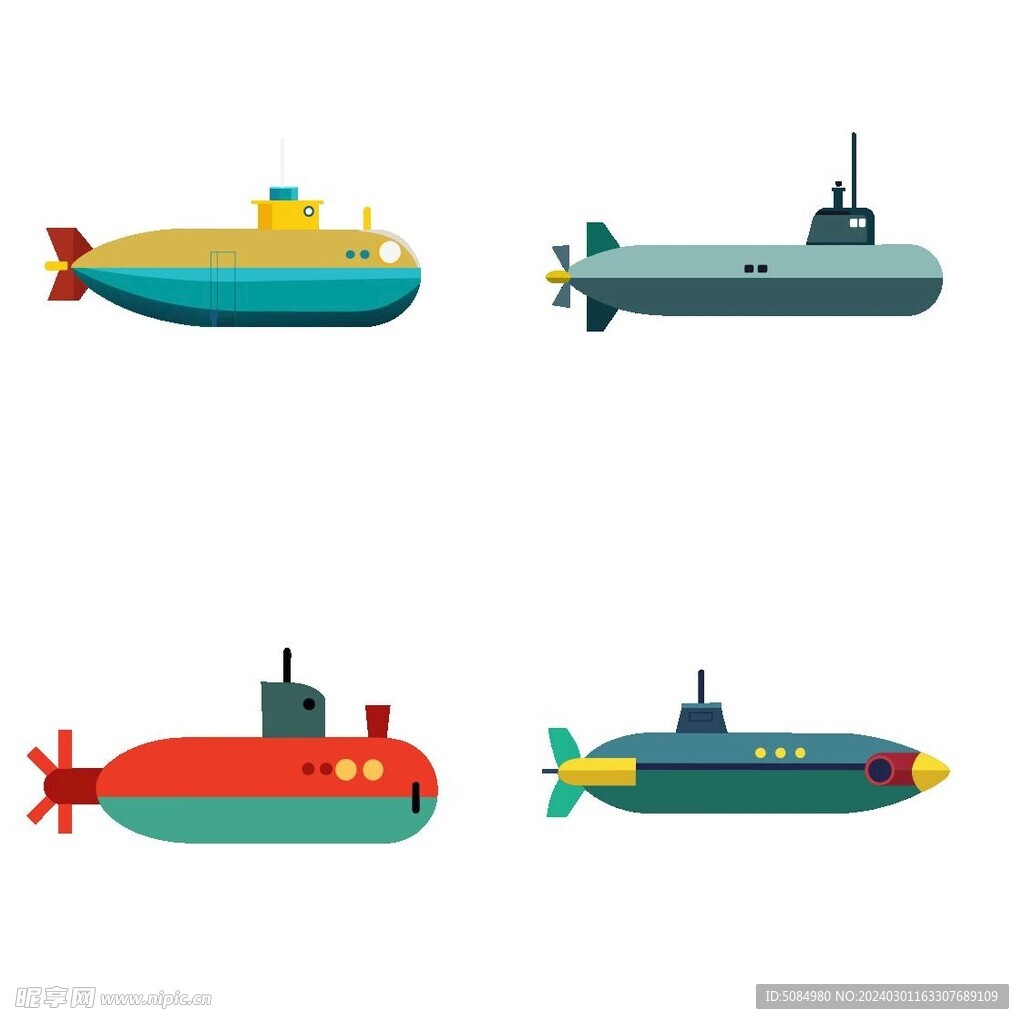 潜艇平面插图组图