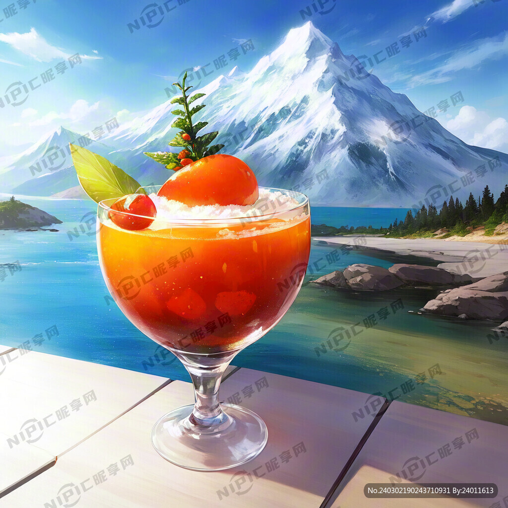 沙棘果 沙棘果原浆 背景雪山