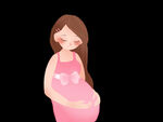 母婴孕妇看肚子粉色连衣裙