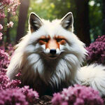 白色公狐狸，色眯眯，迷离，石楠花，森林，九尾