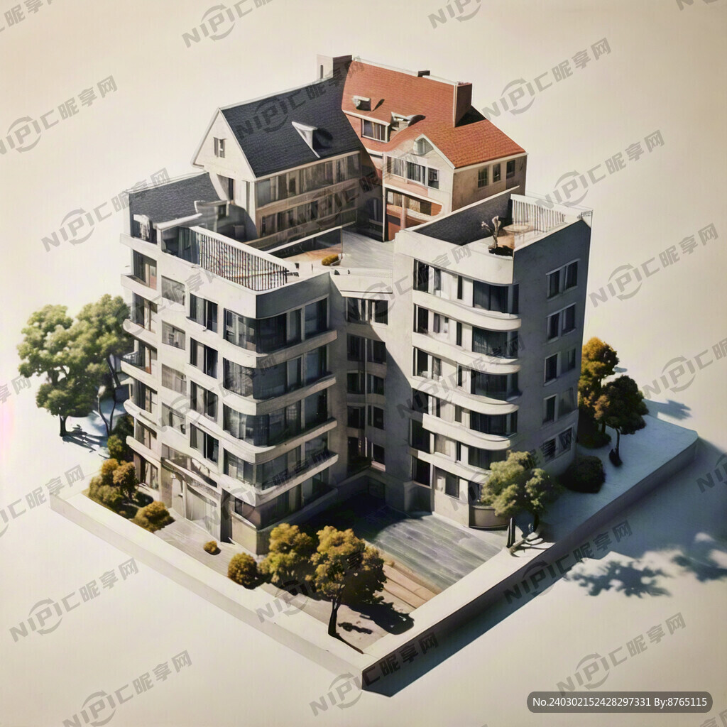 帮我绘制一副等距建筑
