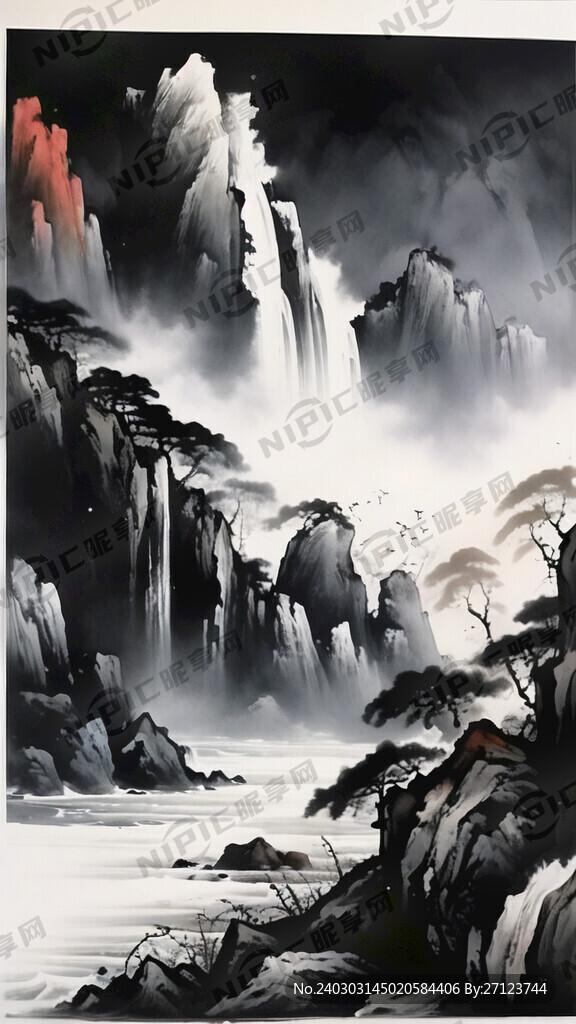 高山流水 需要黑白图 黑白图