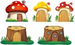 舞台道具 蘑菇屋树墩房子卡通