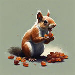 偷吃葡萄干的松鼠