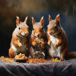 偷吃葡萄干的三只松鼠