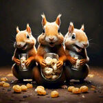 偷吃葡萄干的三只松鼠卡通