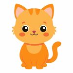 卡通风格的幼小的猫