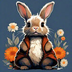 兔子 可爱 包包 矢量兔 线稿