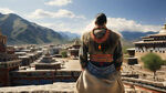 藏族风格，远景，藏族风格建筑，俯视角，远景，超高清