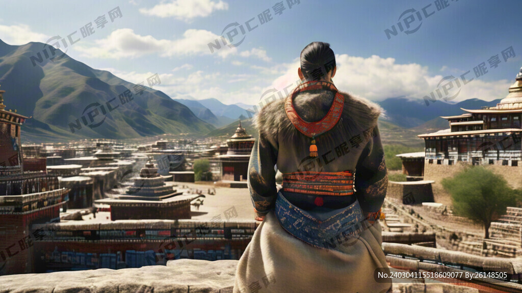 藏族风格 远景 藏族风格建筑