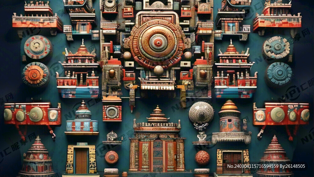 藏族风格 远景 藏族风格建筑