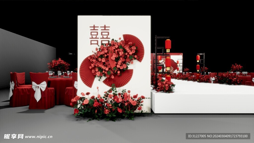 中式婚礼中岛左侧