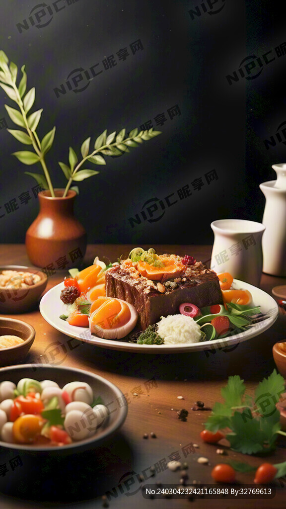 美食展板背景