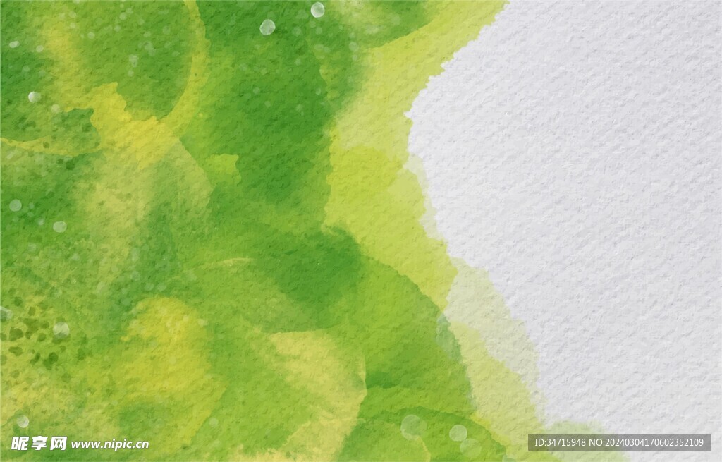 绿色水彩水粉宣纸