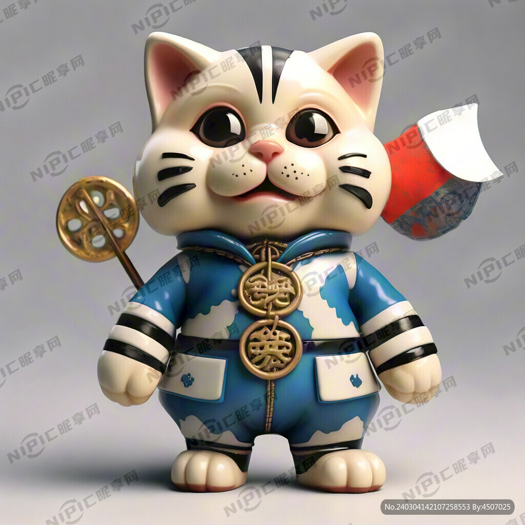 立体招财猫 穿格格装 可爱